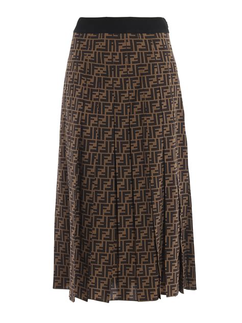 fendi jean skirt|Fendi pleated midi skirt.